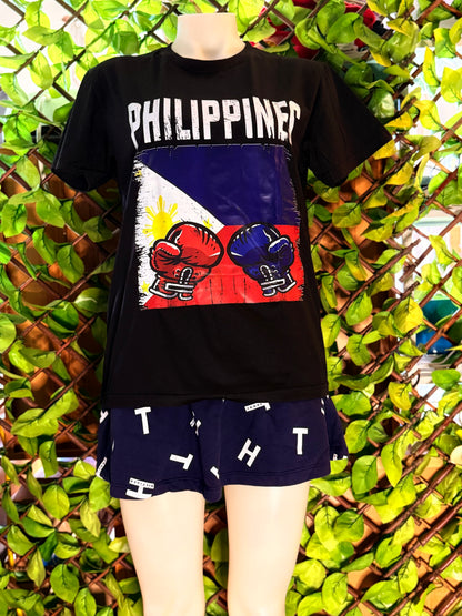 black Filipino design T-shirt