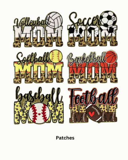 Sports Mom Embroidered Patches – Mother’s Day Collection